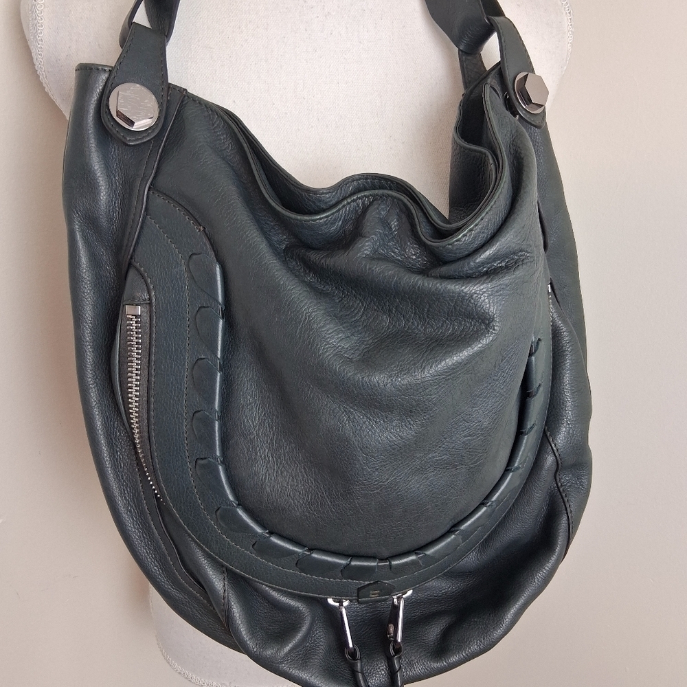 orYANY Cassie Olive Green Leather Hobo Bag - Picture 8 of 13